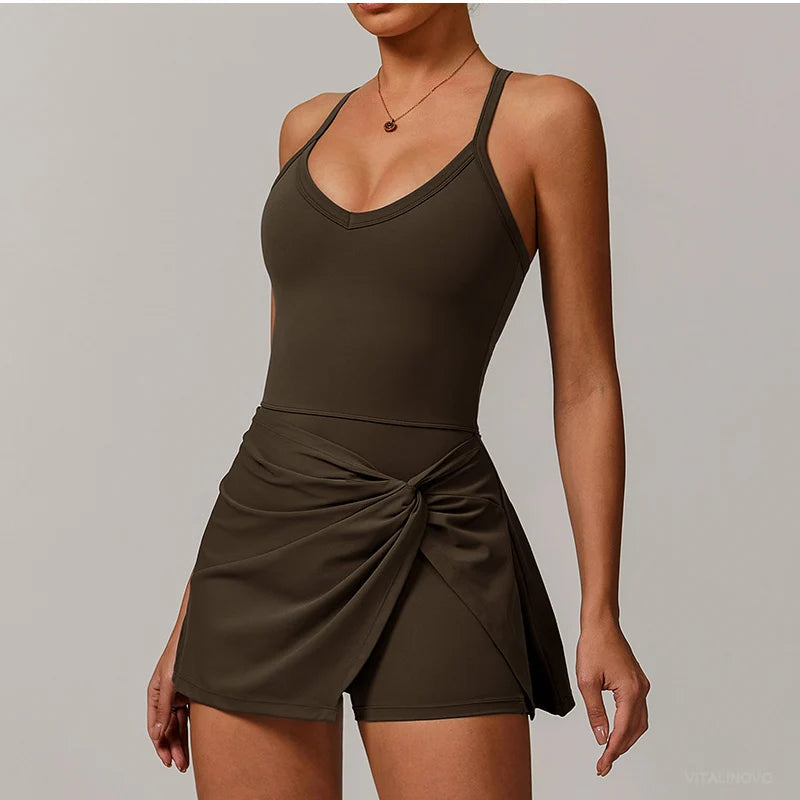 The Eos Deep V-Neck Dress