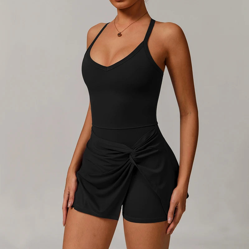 The Eos Deep V-Neck Dress
