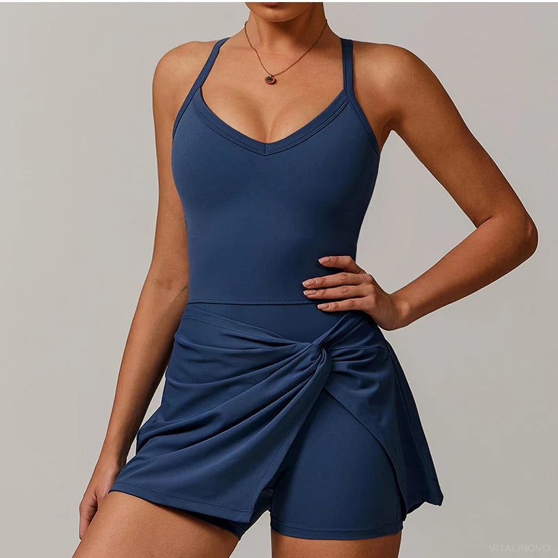 The Eos Deep V-Neck Dress