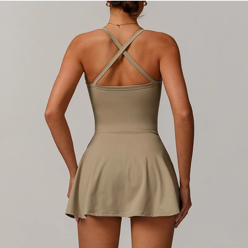 The Eos Deep V-Neck Dress