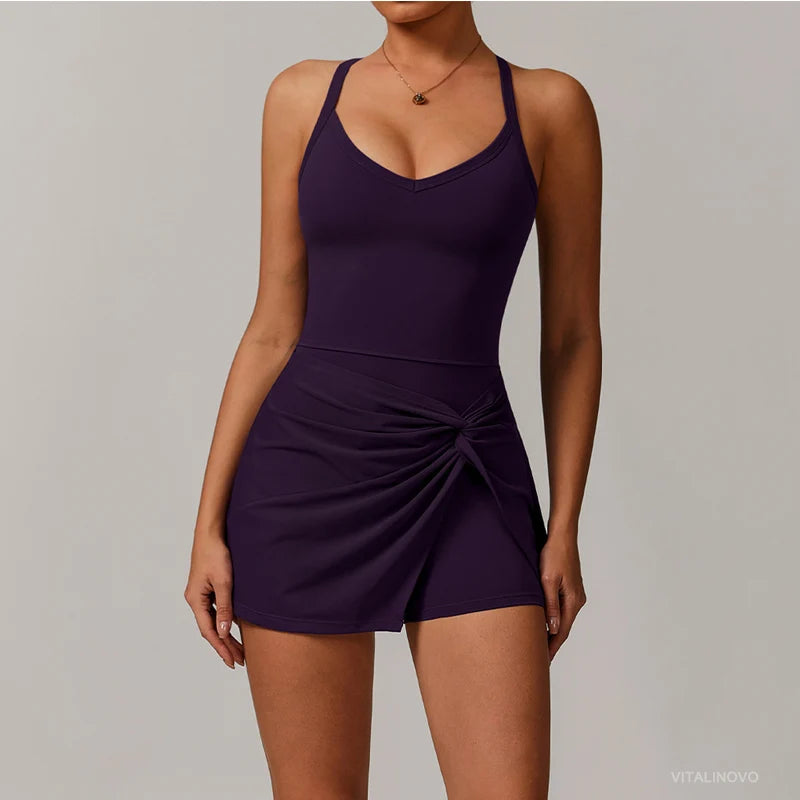 The Eos Deep V-Neck Dress