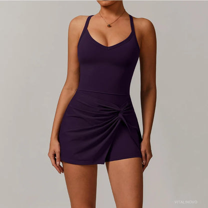 The Eos Deep V-Neck Dress