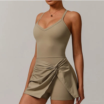 The Eos Deep V-Neck Dress