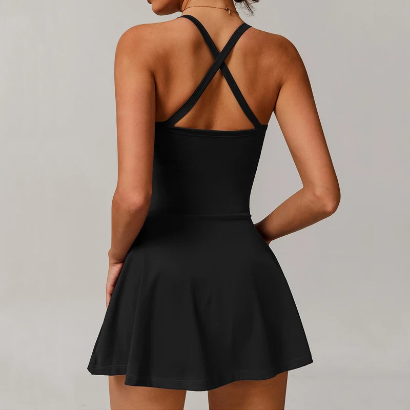 The Eos Deep V-Neck Dress